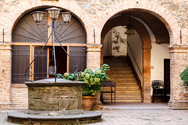 The Old Water Well in Montalcino, Tuscany, Italy