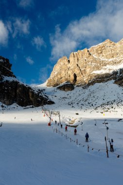 t-bar lift colfosco, alta badia, dolomit Kayak tesisi