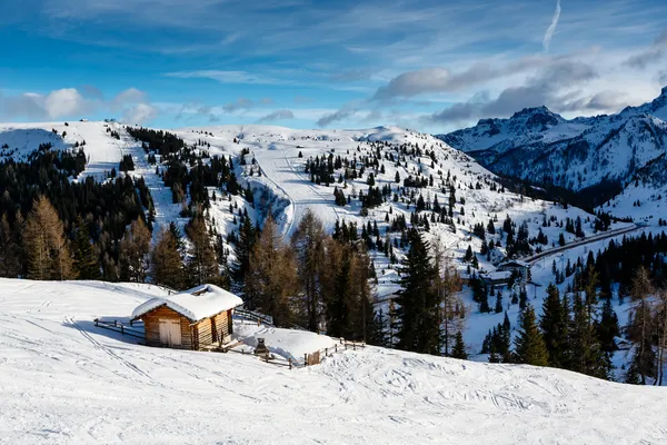 House in Passo Campolongo Valley near Skiing Resort of Arabba, D — Stock Photo, Image