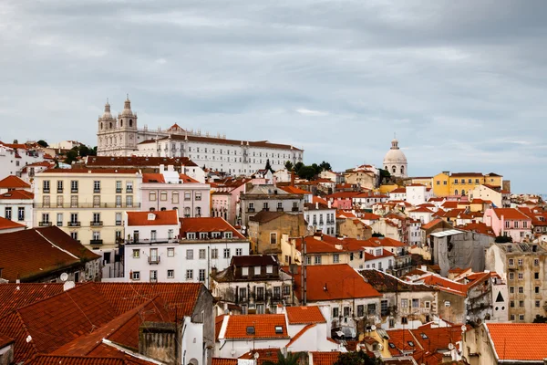 Aerial View on Alfama Quarter of Lisbon, Portugal — Stock Photo, Image