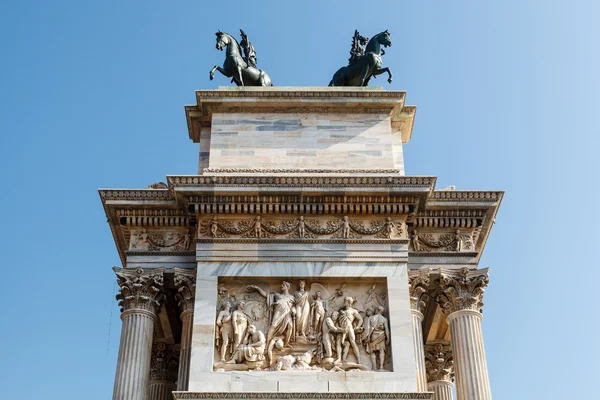 Arco della Pace nel Parco Sempione, Milano, Lombardia, Italia — Foto Stock