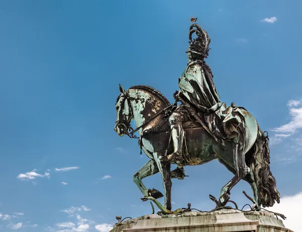 Statua del Re Jose I sulla Praca do Comercio a Lisbona, Portogallo — Foto Stock