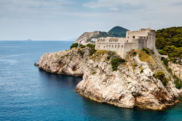 Panoramautsikt på Fort Lovrijenac i Dubrovnik, Kroatia – stockfoto