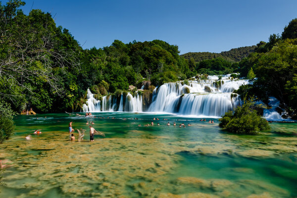 National Park Krka and Cascade of Waterfalls on River Krka, Croa