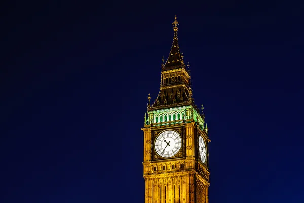 Big ben a hodinová věž v noci, Londýn, Velká Británie — Stock fotografie