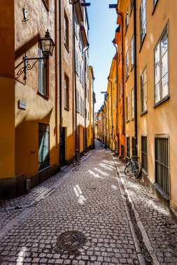eski şehrin dar sokak (gamla stan) Stokholm, İsveç