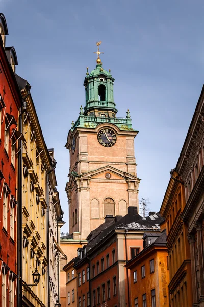 Catedral de San Nicolás (Storkyrkan) Campanario, Estocolmo , — Foto de Stock
