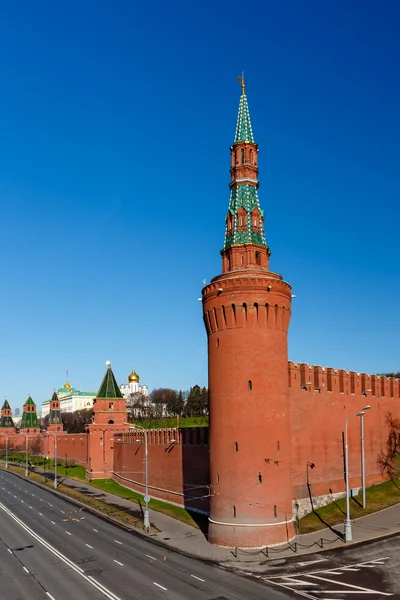 Moscow Kremlin Wall and Beklemishevskaya Tower, Russia — Stock Photo, Image