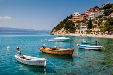 Motor Boats in a Quiet Bay near Split, Croatia