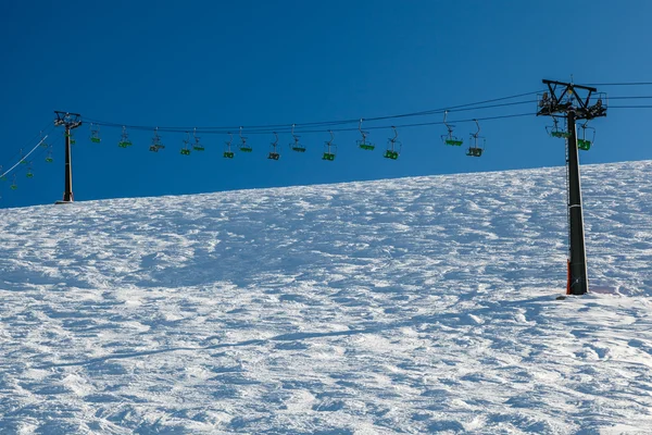 Ski Slope and Ski Lift near Megeve in French Alps, France — Stockfoto