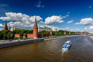 Moscow Kremlin and Moscow River Embankment, Russia clipart