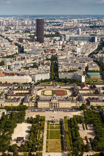 Letecký pohled na champ de mars od Eiffelovky, Paříž, Frank — Stock fotografie