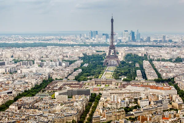 Vista aérea de los Campos de Marte y la Torre Eiffel, París, Francia —  Fotos de Stock