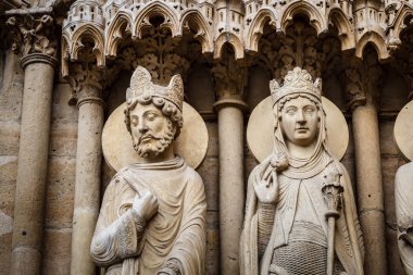 Notre dame de paris dış detayları, paris, Fransa