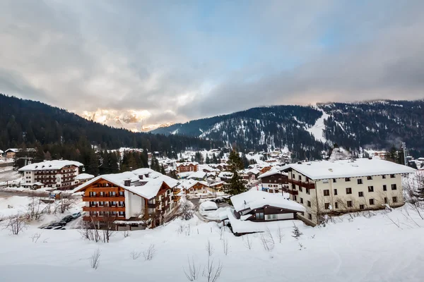 Ski Resort of Madonna di Campiglio in the Morning, Italian Alps, — Stock Photo, Image