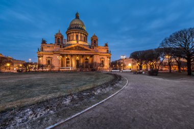 saint Isaac's cathedral akşam, saint petersburg, Rusya