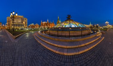 Akşamları, mos modacı Meydanı ve Moskova kremlin Panoraması