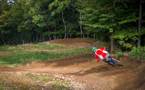 Downhill bike ride — Stock Photo, Image