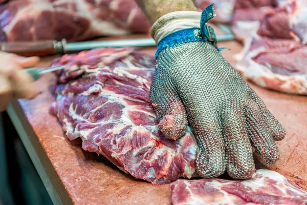 Hús és steak feldolgozása — Stock Fotó