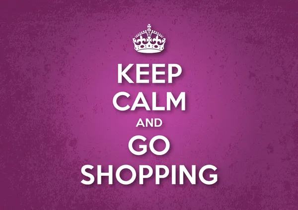 Restez calme et allez faire du shopping — Image vectorielle
