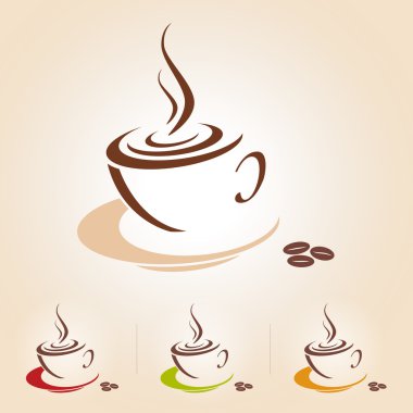 Vector sketch of coffee cup, icon clipart