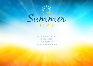 Summer time background with text - illustration clipart