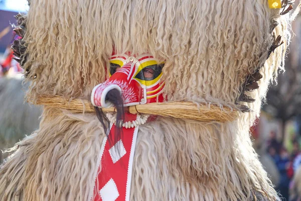 Buntes Gesicht Von Kurent Slowenische Traditionelle Maske Karnevalszeit Traditionelle Maske — Stockfoto