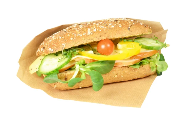 Waldkorn sandwich with smoked chicken. — Stock Photo, Image