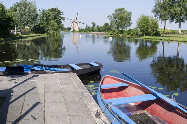 Typical Dutch vista with boats for rent.