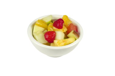 Bir kasede meyve salatası.