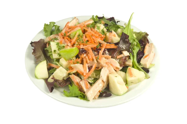 Salad with smoked chicken with apple. — Stock Photo, Image