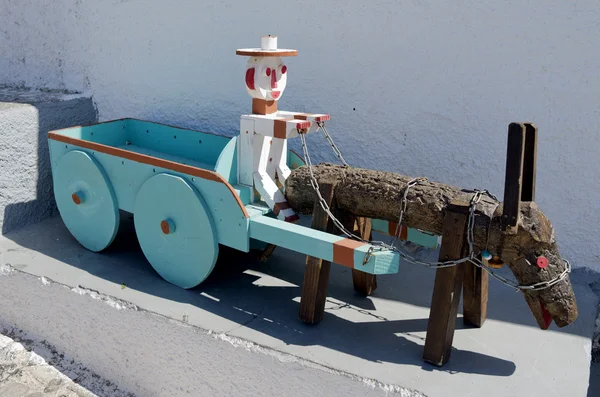 Donkey in a garden in Thira. — Stock Photo, Image