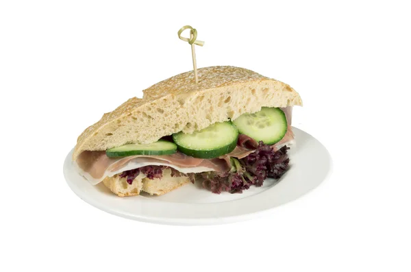 Tuscan chicken baguette. — Stock Photo, Image