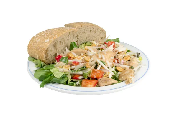 Salad with smoked chicken. — Stock Photo, Image