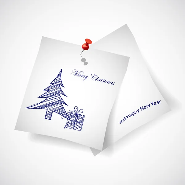 Kerstmis Opmerking papier — Stockvector