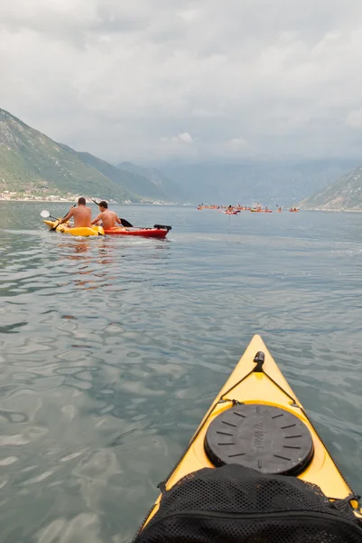 Kayaks in the Bay of Kotor — Stock Photo, Image