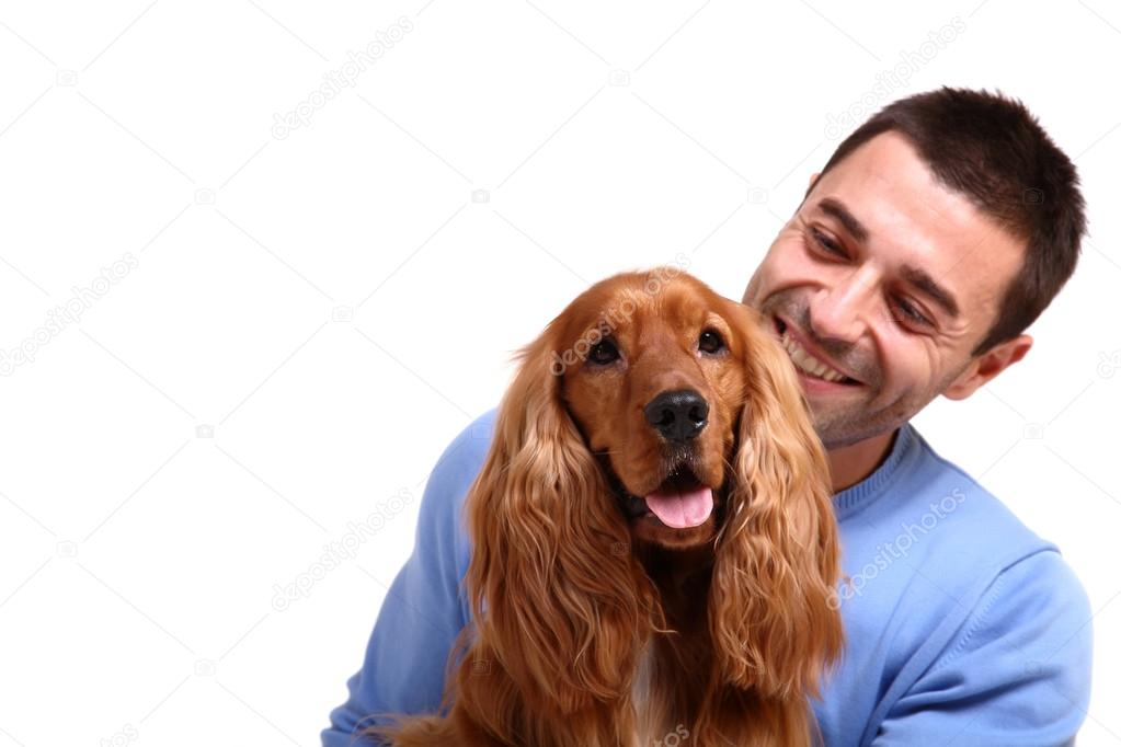 Handsome man with dog