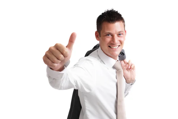 Thumbs up! young businessman — Stock Photo, Image