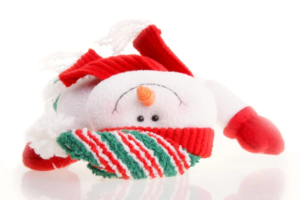 Weihnachten Schneemann isoliert auf weißem Hintergrund — Stockfoto