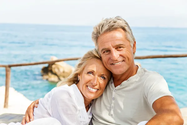 Happy mature couple outdoors Royalty Free Stock Images