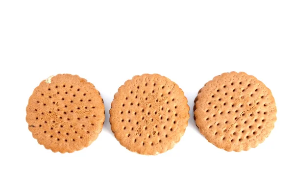 Three round biscuits — Stock Photo, Image