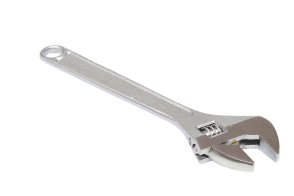 Adjustable wrench over white — Stock Photo, Image