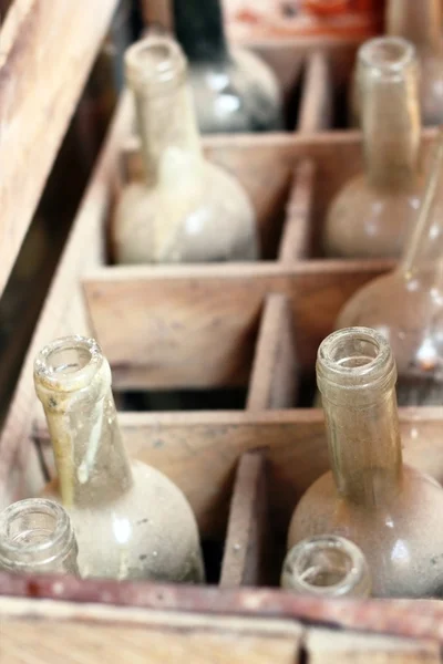 old empty wine bottles