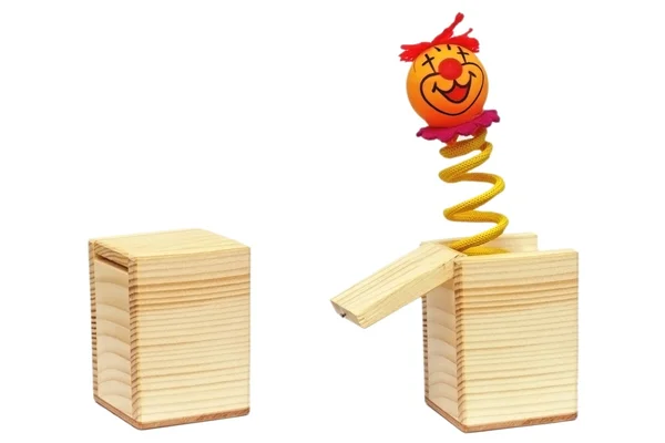 Tricky toy with clown — Stock Photo, Image