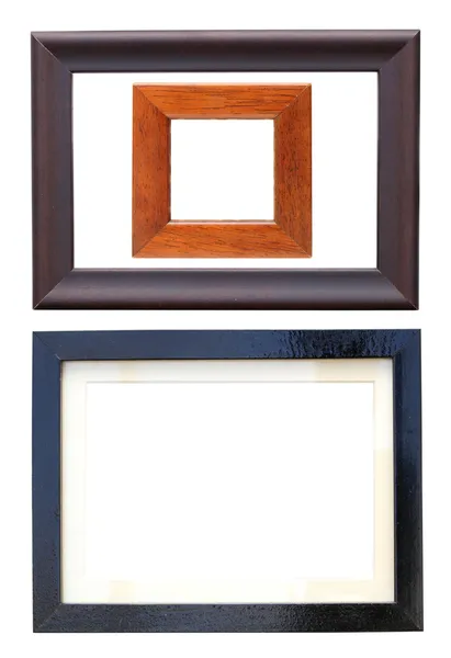 Three wooden frames for photos — Stock Photo, Image