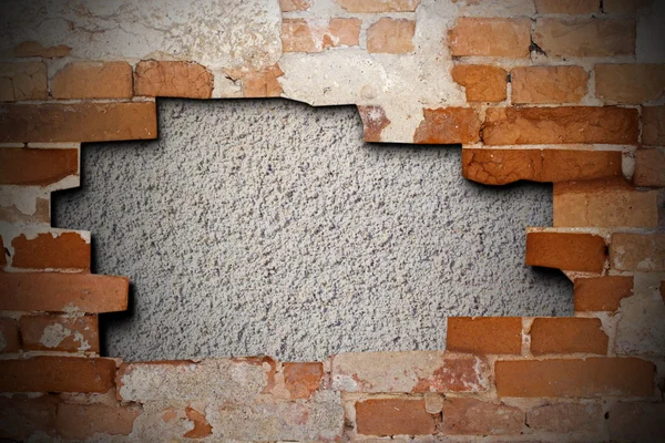 Textura da parede de tijolo rachado — Fotografia de Stock