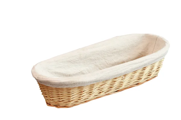 Wood basket for bread — Stock Photo, Image