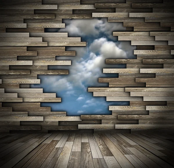 Rissige Holzwand — Stockfoto