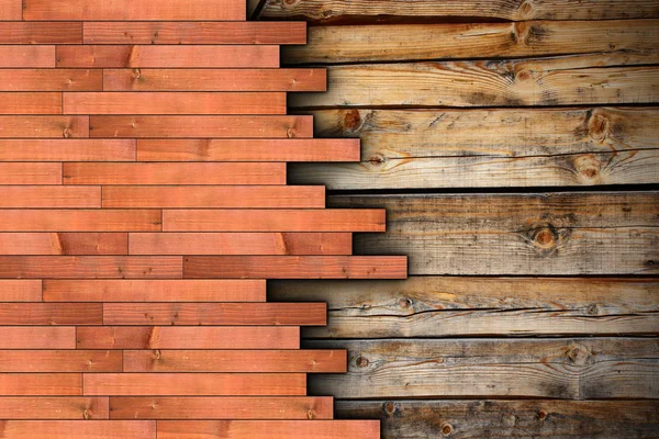 Neue Bodenmontage auf alter Holzoberfläche — Stockfoto