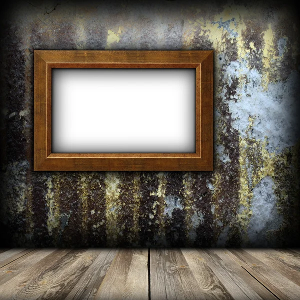 Oude schilderij frame op verweerde muur — Stockfoto